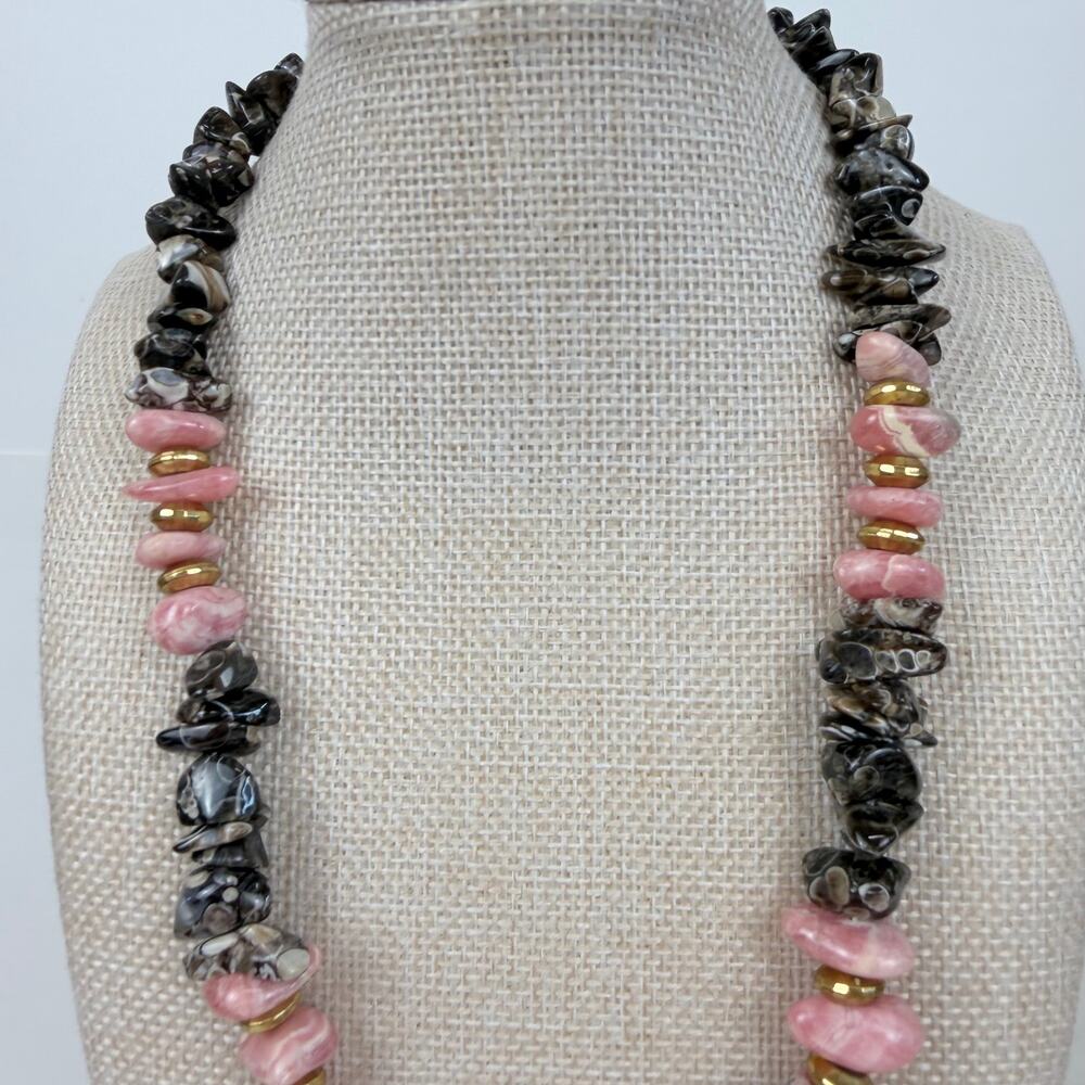 Tumbled Rhodonite Necklace - Picture 6 of 10